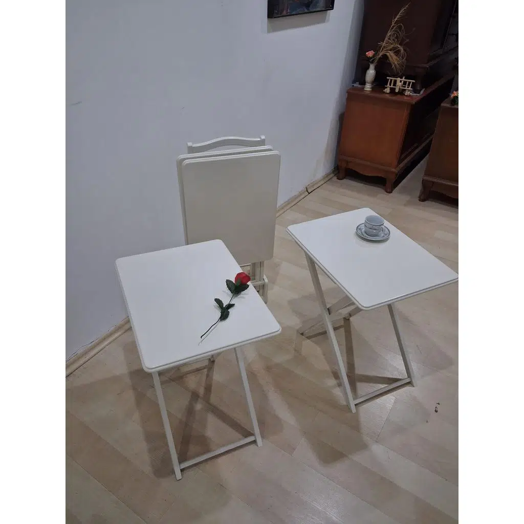 Zigon Çanta 90675 Sehpa Dikdörtgen Düz Model Kayın Parlak Krem Boya El Yapım