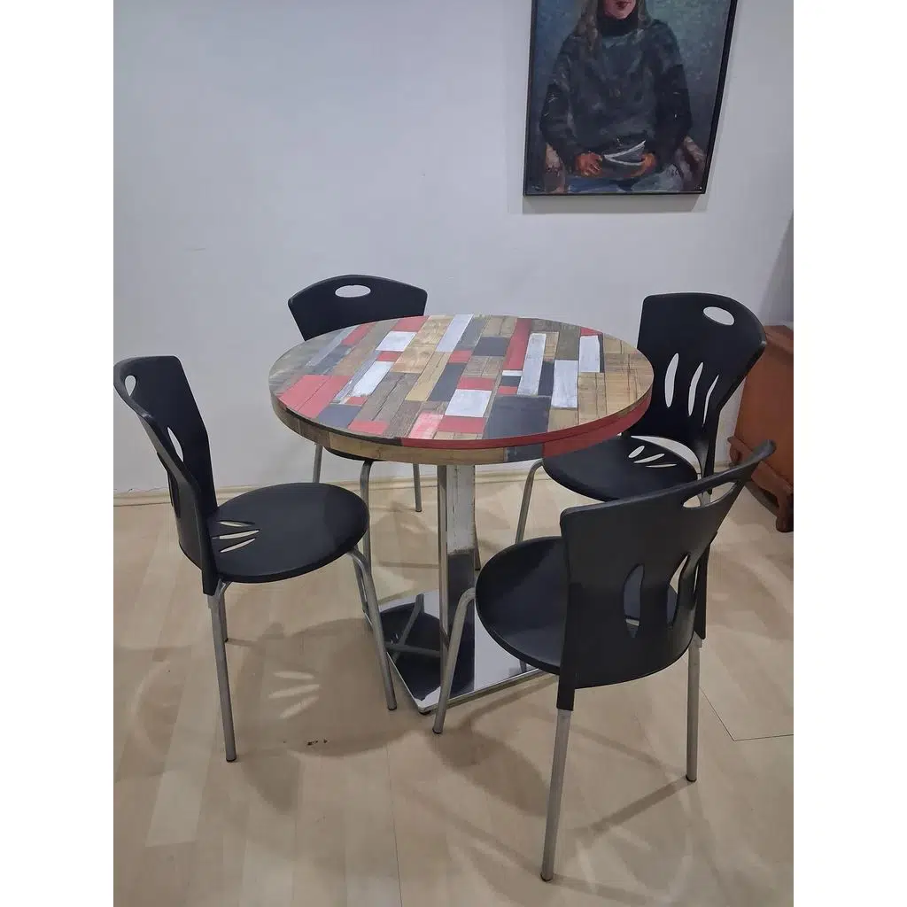 Masa Laminant 90688 Model Krom Tek Ayak Ad Plastik Sandalye Tabla Çizlmez Yanmaz 