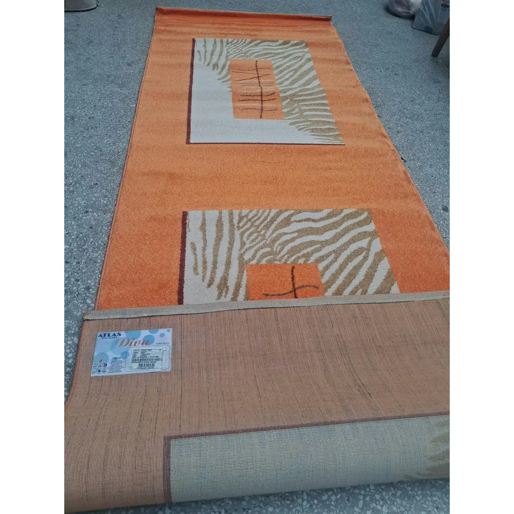 Halı Atlas Diva Turuncu 90715 Collection 100 *300 cm Yolluk Saçaksız