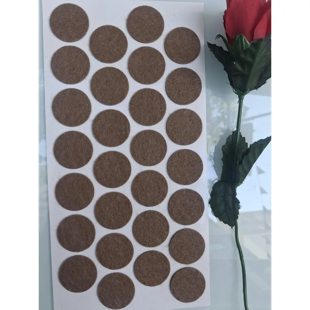 Keçe 90743 HRD 4 Paket 28 mm Kahve Masa Sandalye Koltuk Baza Ayak Çizdirmez Yapışkanlı