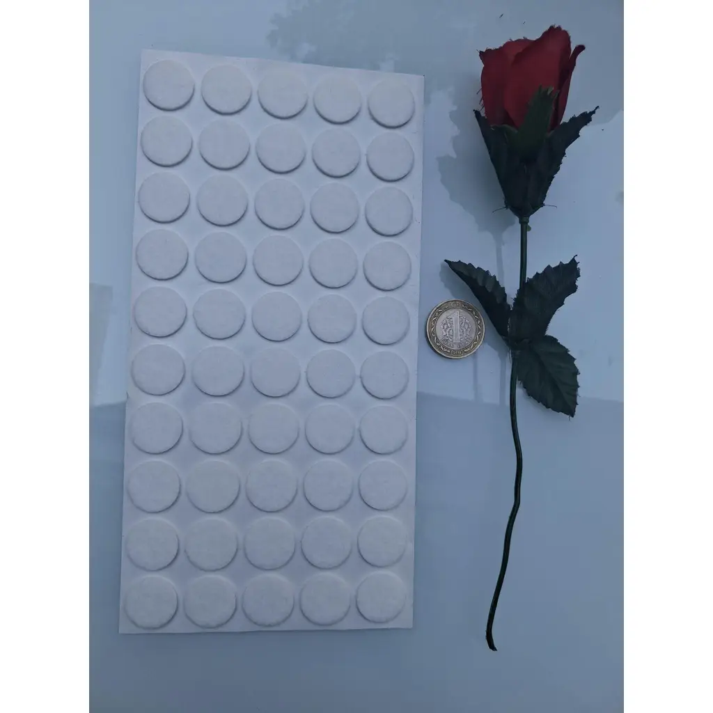 Keçe 90748 HRD 4 Paket 20 mm Beyaz Masa Sandalye Koltuk Baza Ayak Çizdirmez Yapışkanlı