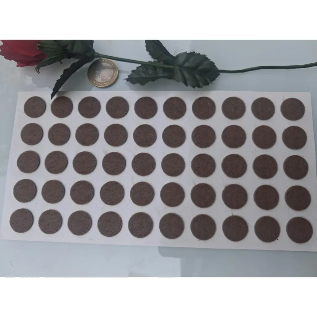 Keçe 90750 HRD 4 Paket 18 mm Kahve Masa Sandalye Koltuk Baza Ayak Çizdirmez Yapışkanlı