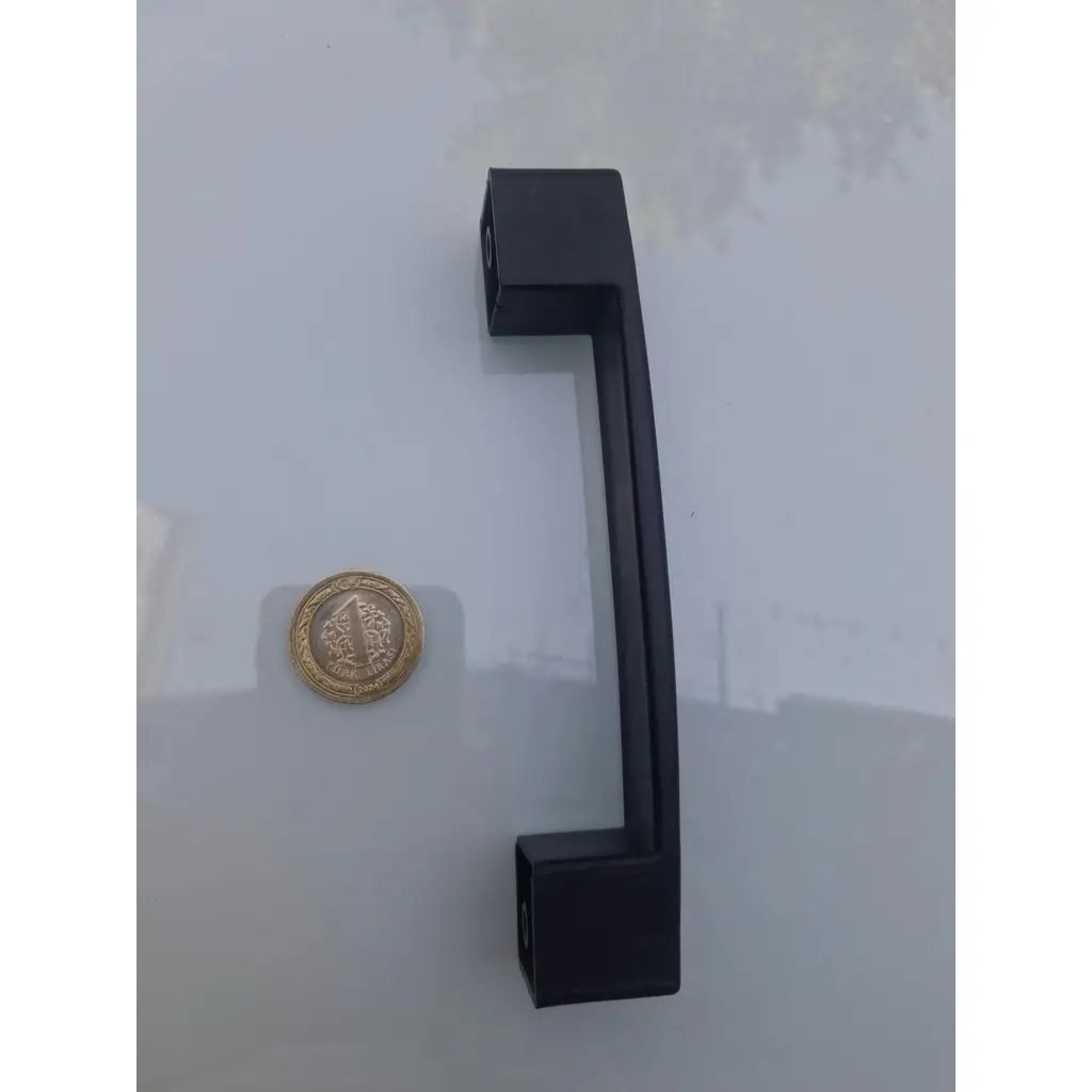 Kulp Siyah 128 mm 90751 Yatık 8 Adet Sert Plastik Mobilya Çekmece Dolap Kulpları