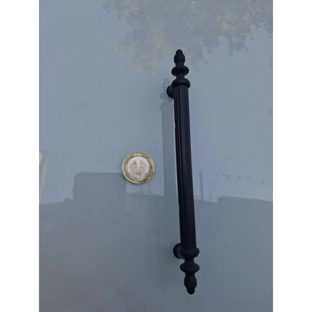 Kulp Siyah 128 mm 90757 Yuvarlak 8 Adet Sert Plastik Mobilya Çekmece Dolap Kulpları