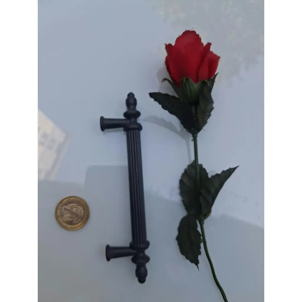 Kulp Siyah 96 mm 90758 Yuvarlak 8 Adet Sert Plastik Mobilya Çekmece Dolap Kulpları