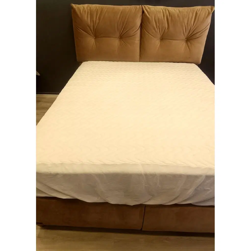 ALEZ Fitted 90176 Model Full Kenar Yatak koruyucu 100x200 Pamuk Beyaz El Yapım