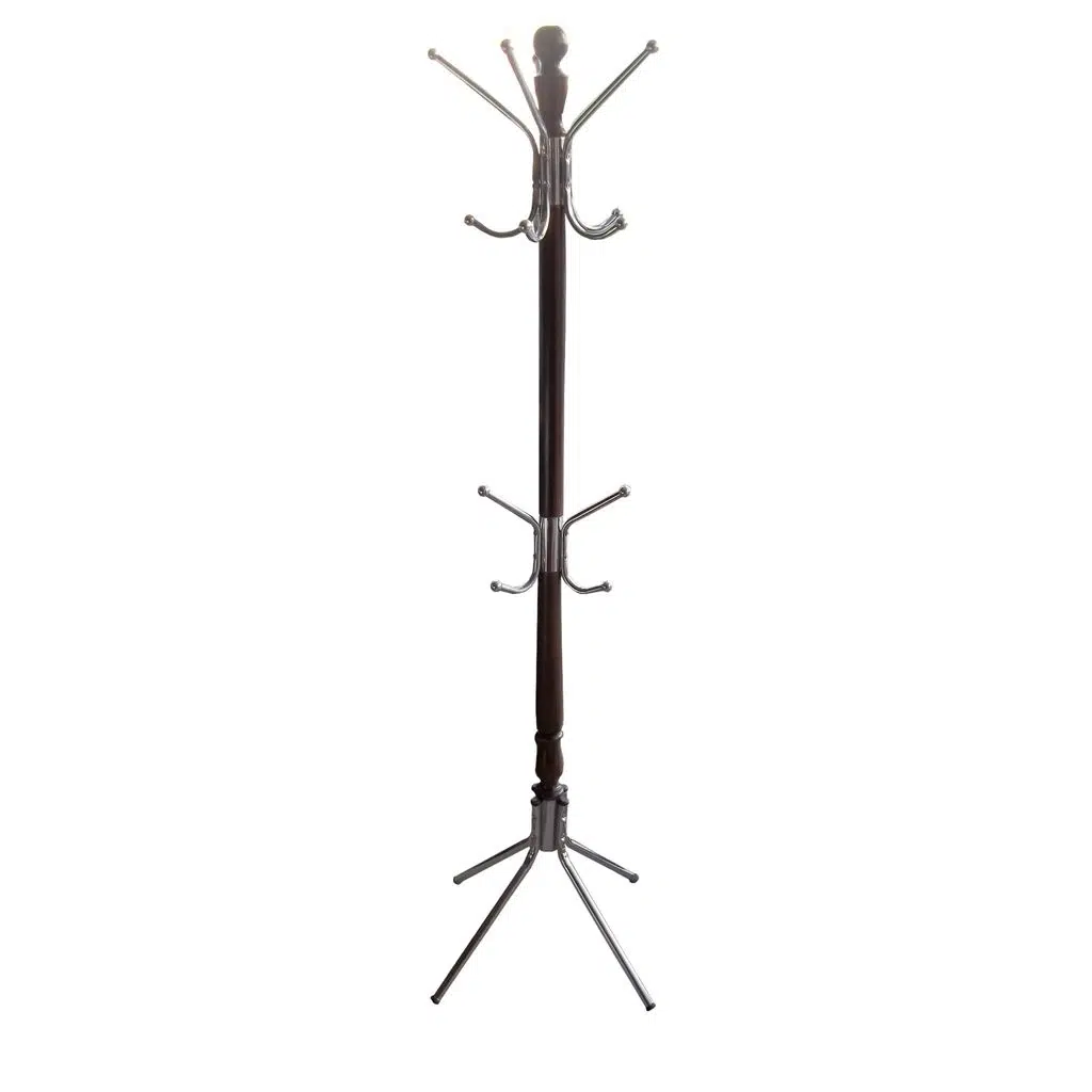 Askılık Ahşap 12373 Metal Model Parlak Ceviz Lake Boya DEMONTE Sağlam Şık El Yapı