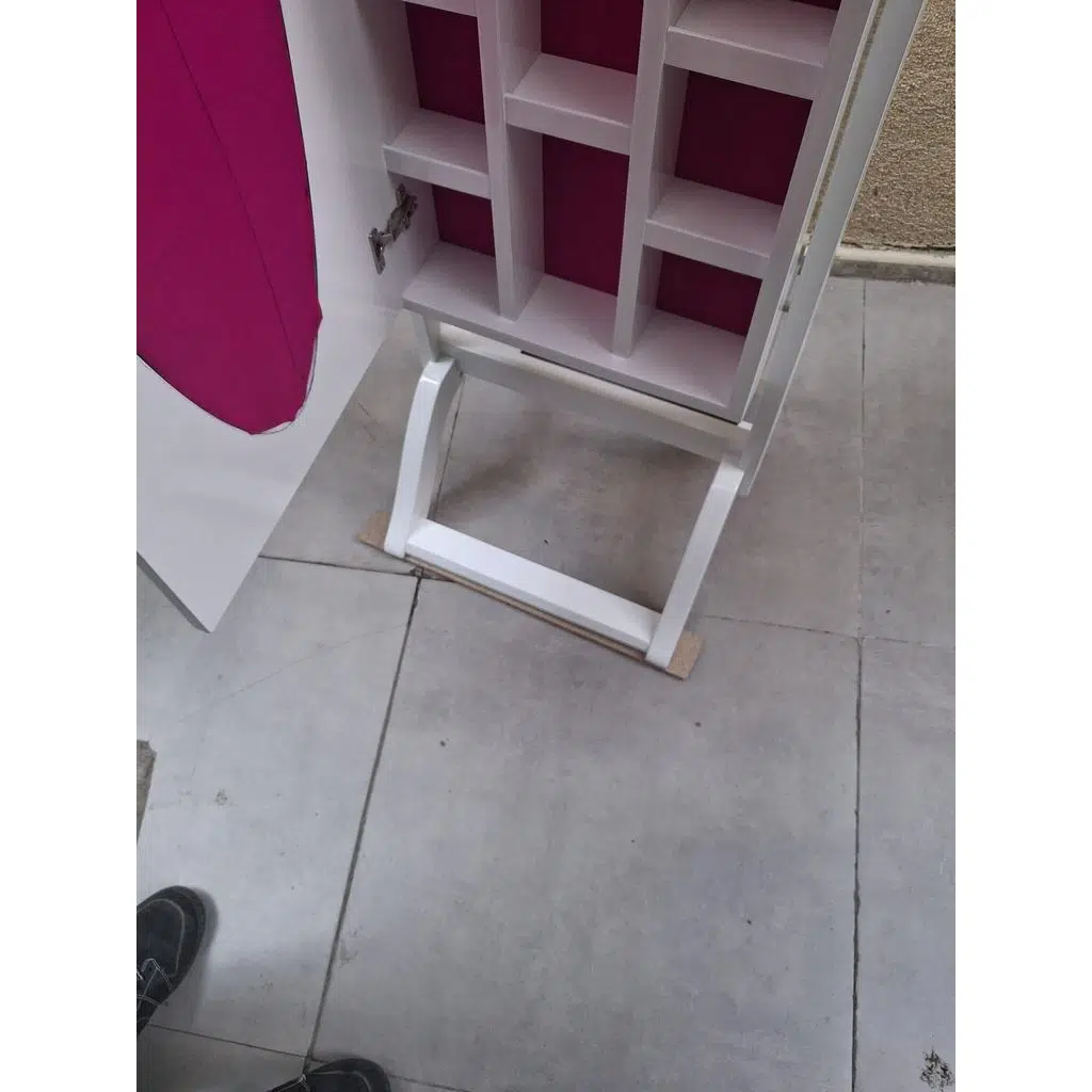 Ayna boy 13677 Takı Dolap Ahşap MDF Parlak Beyaz Lake Natüre Klasik El yapım