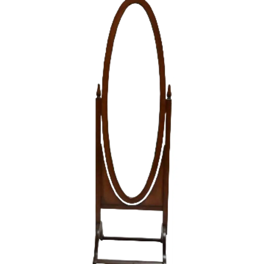 Ayna 13620 Boy Oval Ahşap Kayın Ve MDF iskelet. Parlak Ceviz Lake Ayna El Yapım
