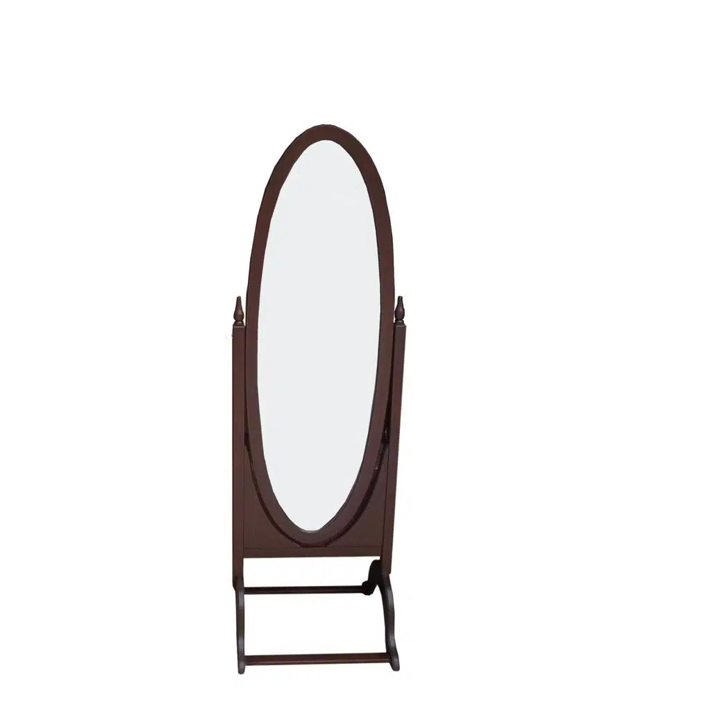 Ayna 17970 Oval Model Ahşap Kayın Ve MDF Parlak Ceviz Lake flotal Ayna El Yapım