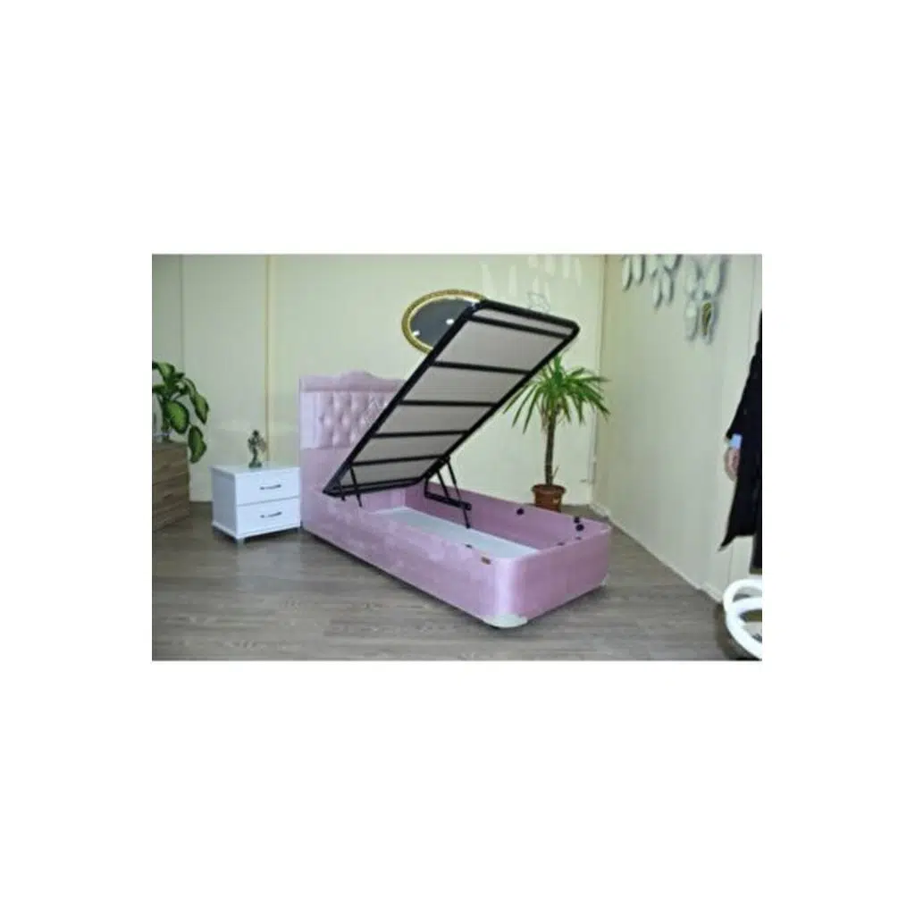 Baza Başlık 19641 Tay Tüy Pembe Kumaş Baza Kapiton Başlık 120*200 cm El Yapım