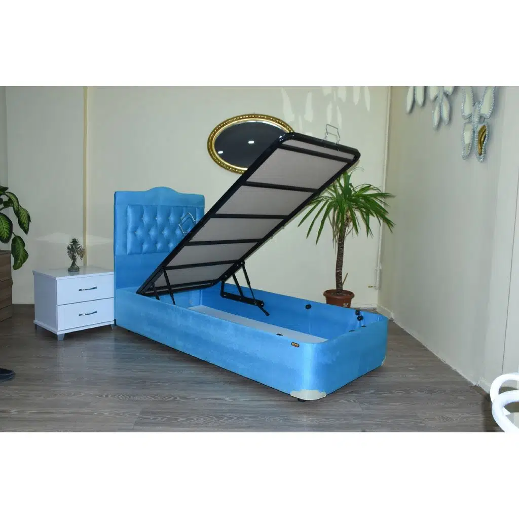 Baza Başlık 13431 Tay Tüy Pembe Kumaş Kapitone başlık Metal 90*190cm El Yapım
