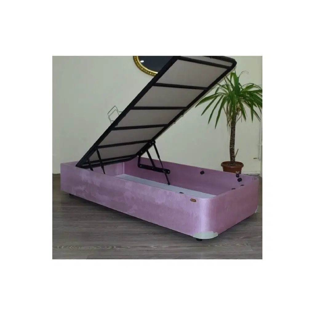 Baza 18227 Tay Tüy Pembe Kumaş Metal Transmisyon Çelik Baza 120*200cm El Yapım 