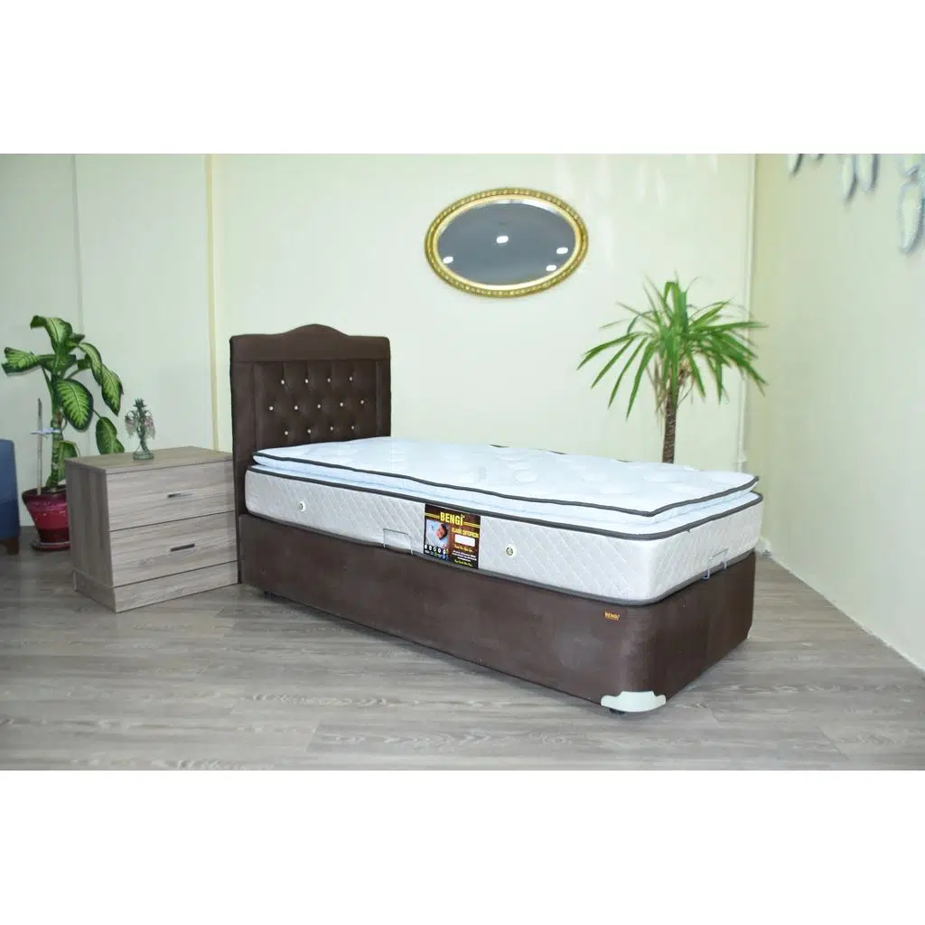 Baza Yatak Başlık 17474 Taytüy Kahverengi Kumaş Pamuk Ful Ort Yatak 100*200