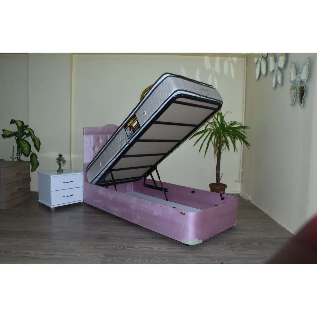 Baza Yatak Başlık 13538 Taytüy Pembe Kapitone Başlık Ort Pedli Yatak 100*200 