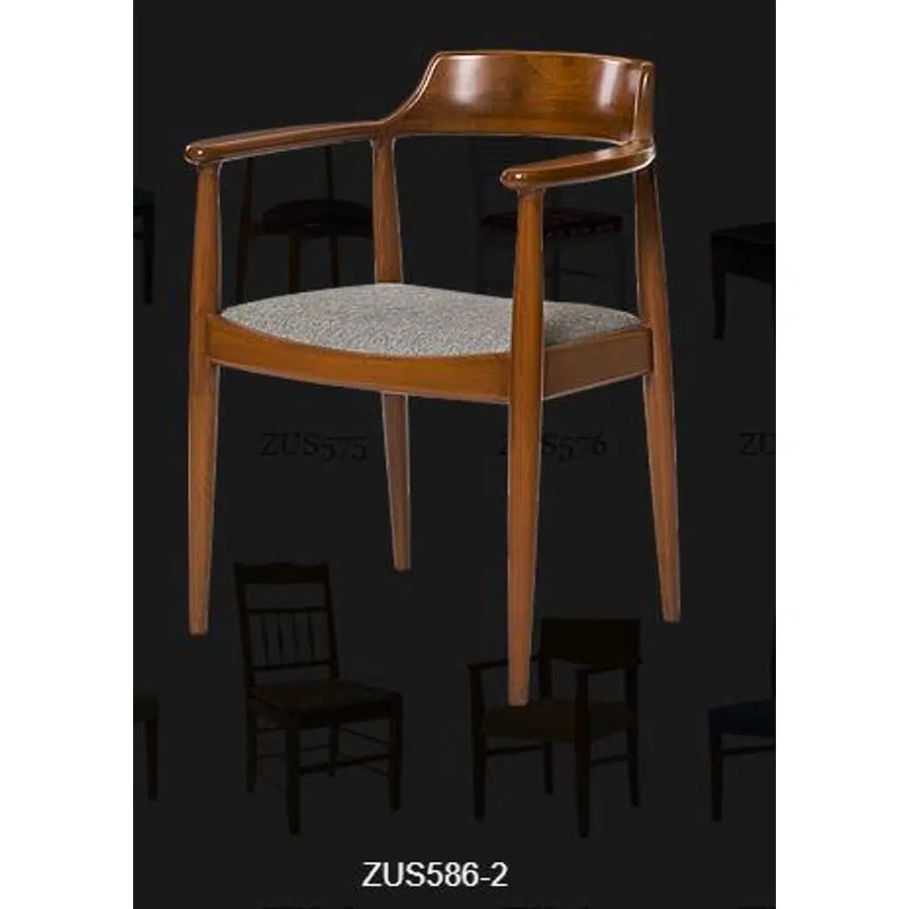 Sandalye ST 14220 Zus138 TAM EĞİKKOLÇAK Kayın RETRO Parlak Ceviz keten kumaş