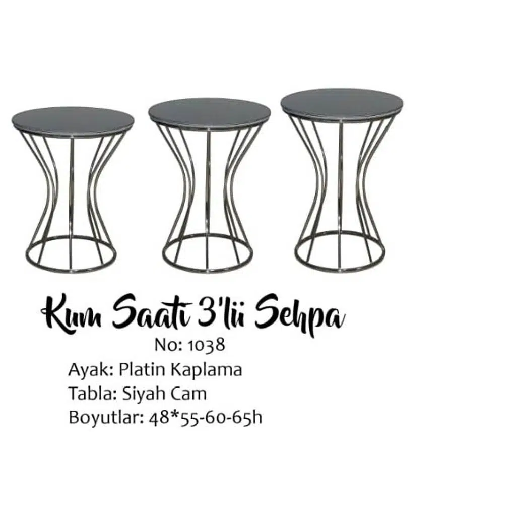 Brc 13390 Kumsaat Model Düz SİYAH Desen Metal Çelik PLATİN Renk Kaplama El Yapım 
