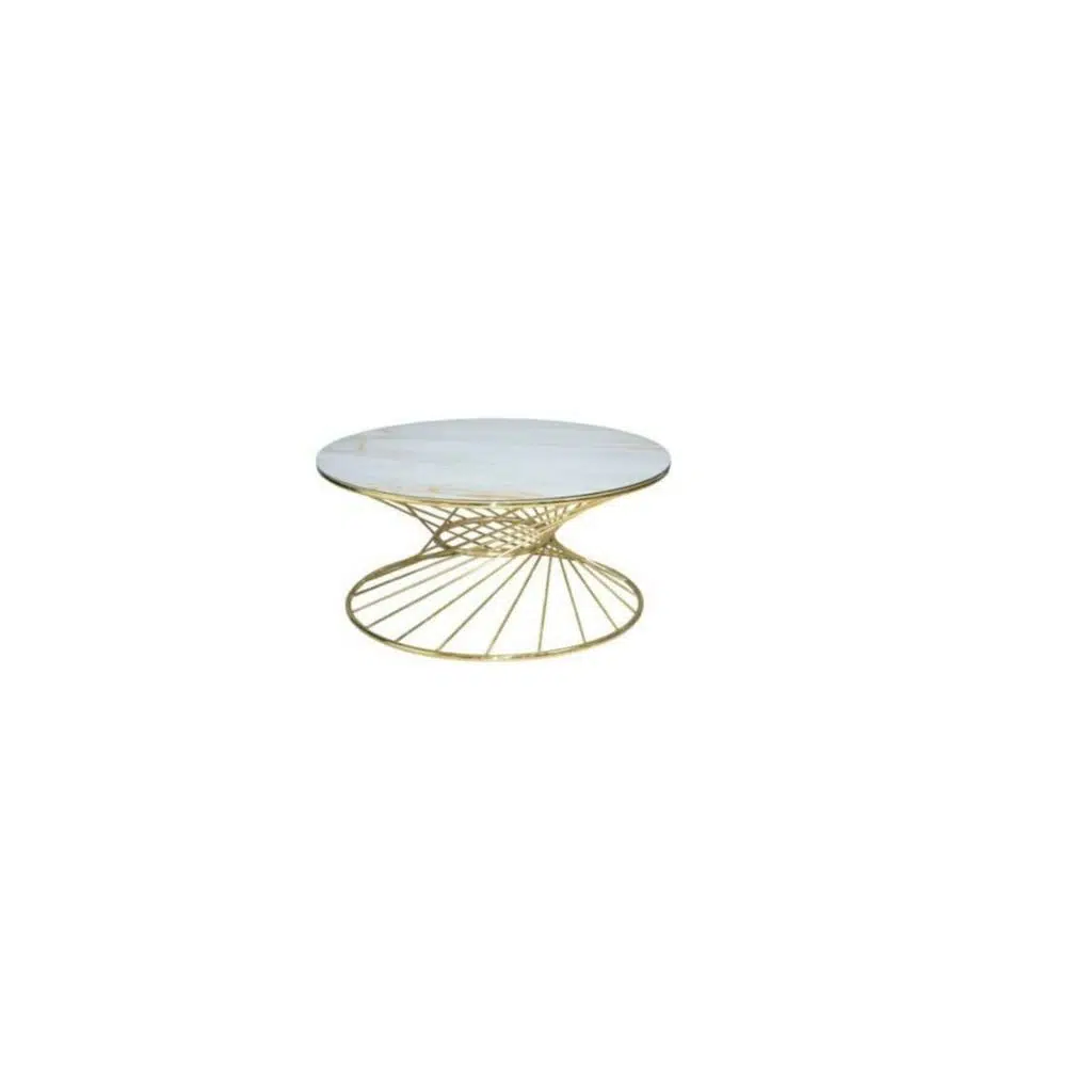 Brc 18517 Orta Sehpa RiVOLİ Model Beyaz Mermer Cam Metal Gold renk Kaplam Elyapı 