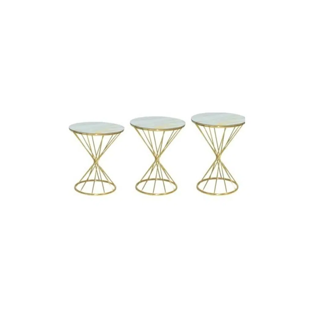 Brc Zigon 18514 Rivoli Model Metal Gold Renk kaplama Beyaz mermer temper cam