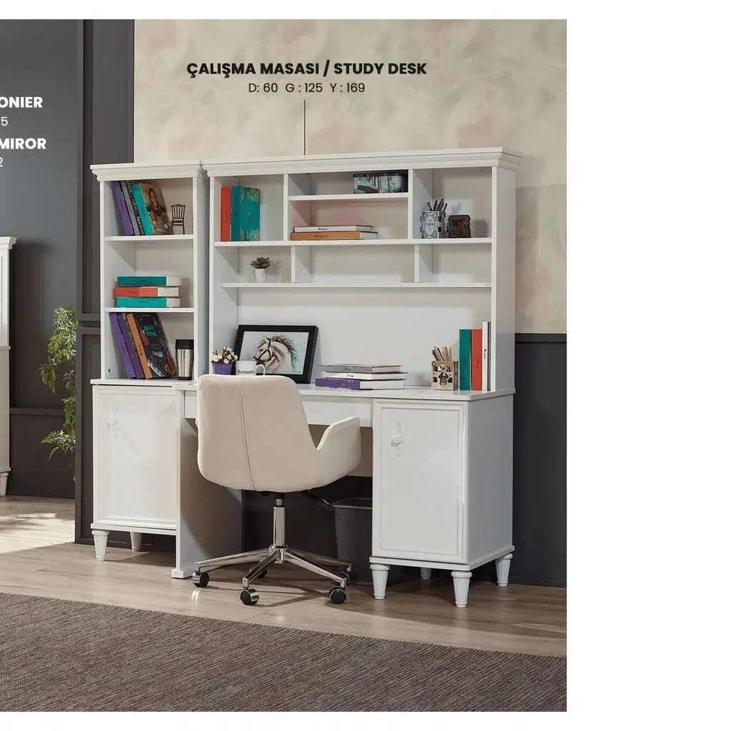 Çalışma masa Urlu 12059 DREAM kitaplık İnovasyon Model Beyaz Renk koltuk DEMONTE
