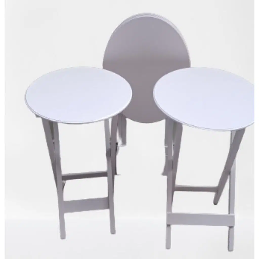 Zigon Çanta 90136 Oval sehpa Dörtlü Model Ahşap Mdf Parlak Beyaz Renk El Yapım 