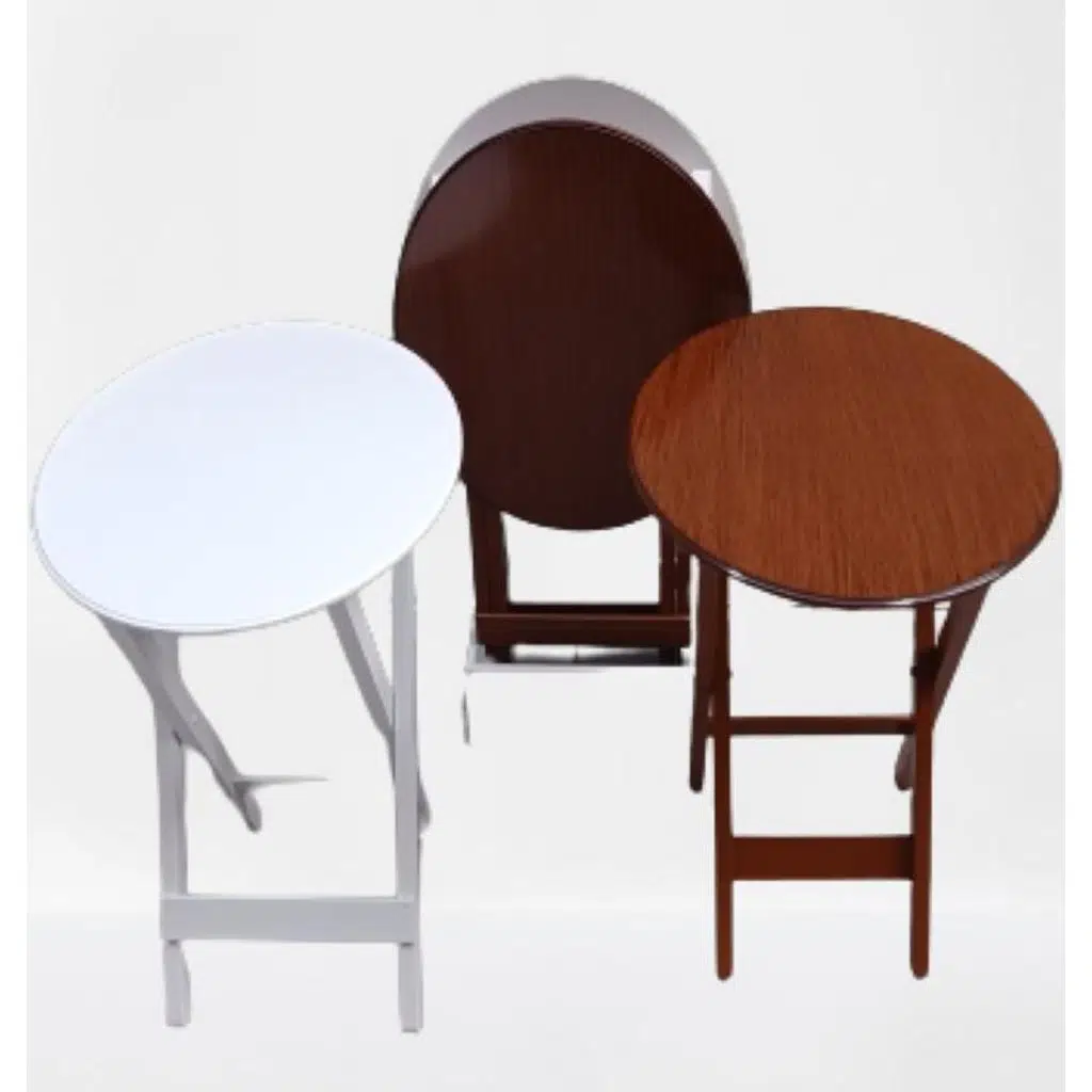 Zigon Çanta 90134 Sehpa Oval Dörtlü Model Ahşap MDF Beyaz ve Ceviz Uyum El Yapım