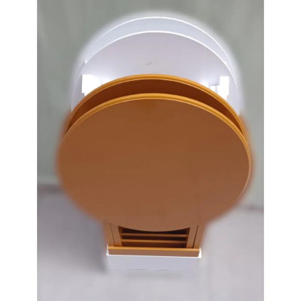 Zigon Çanta 90129 Sehpa Oval Dörtlü Ahşap Mdf Beyaz ve Hardal Renk Uyumu El Yapı