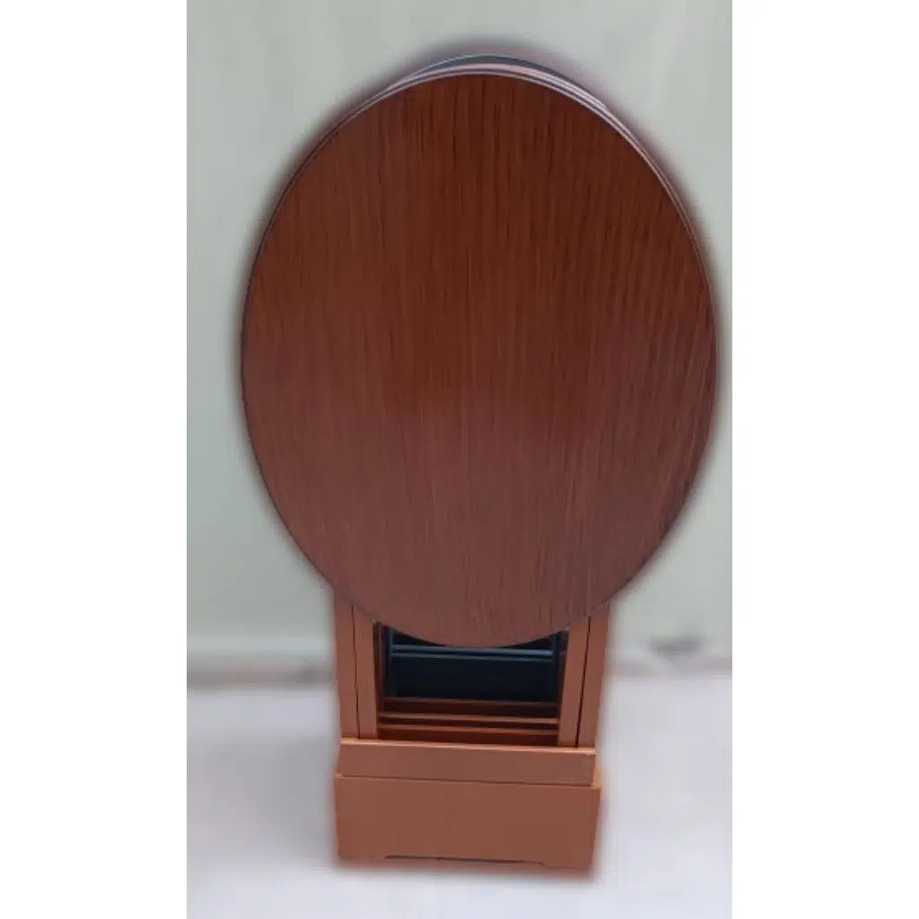 Zigon Çanta 90131 Oval Model Dörtlü Ahşap Mdf Ceviz ve Gri Renk Uyumu El Yapımı 