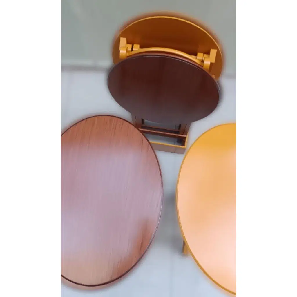 Zigon Çanta 90128 Sehpa Oval Model Ahşap Mdf Ceviz ve Hardal Renk Uyum El Yapım