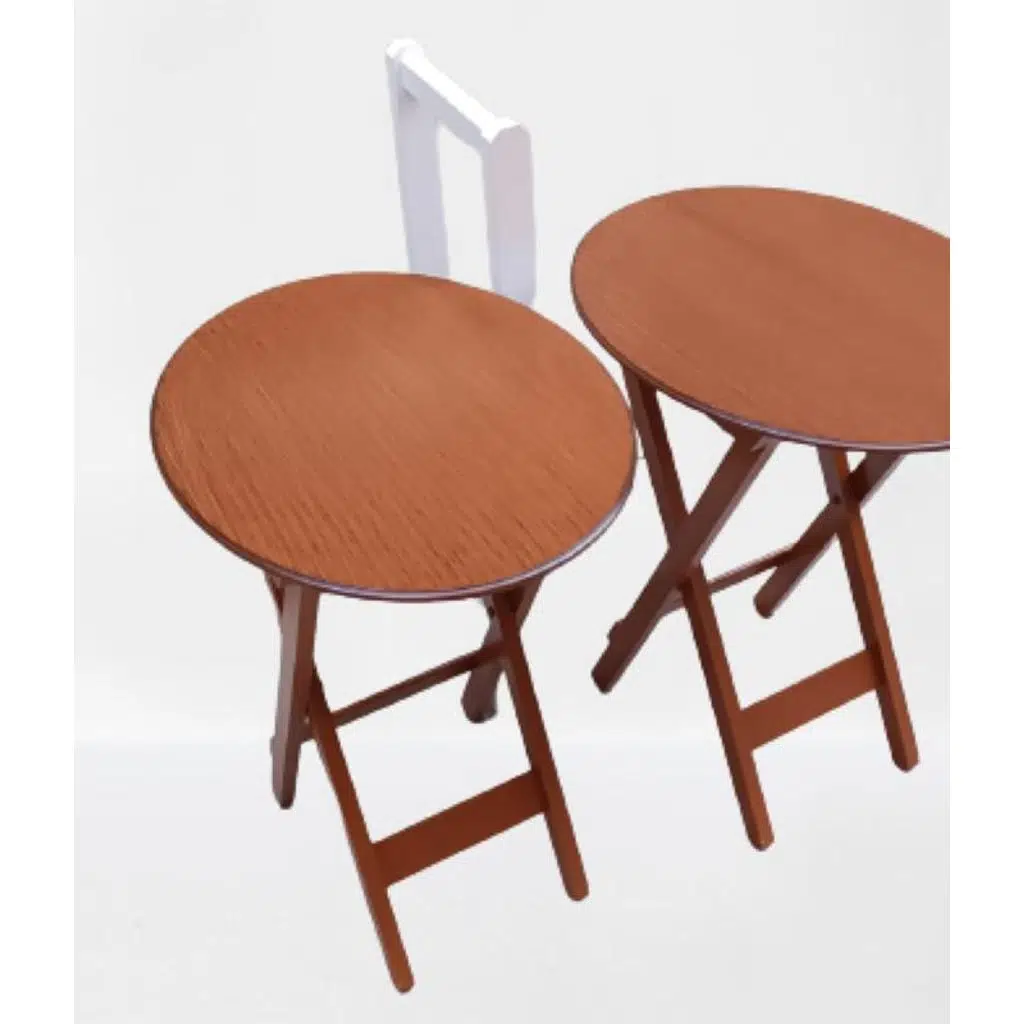 Zigon Çanta 90124 Sehpa Oval Model İkili Takım Ahşap Mdf Ceviz Renk Uyumu El Yapı