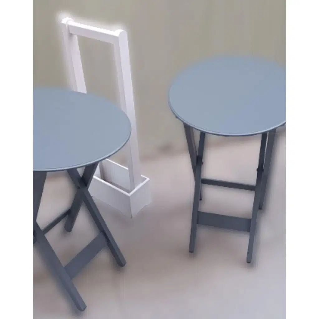 Zigon Çanta Sehpa 90122 Oval Model İkili Takım Ahşap Mdf Gri Renk Uyum El Yapımı