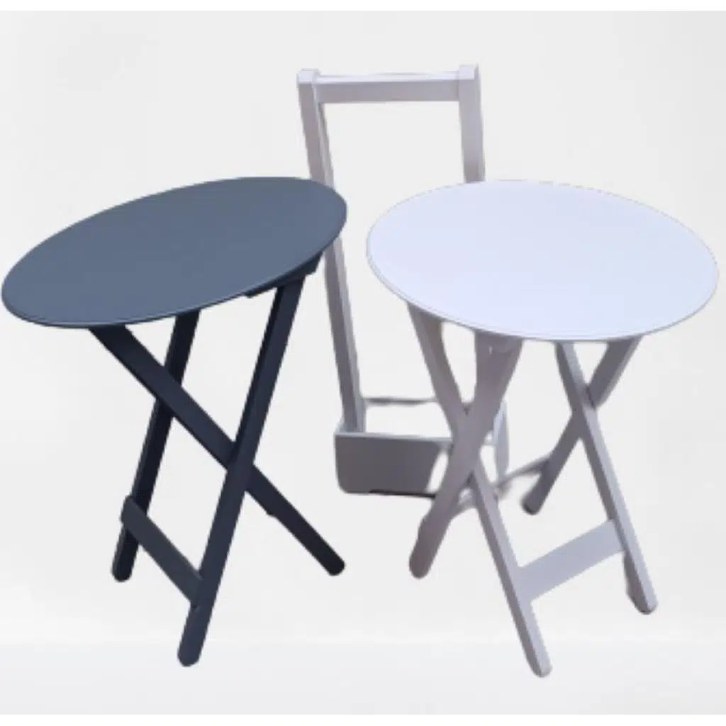 Zigon Çanta 90121 Sehpa Oval Model İkili Takım Mdf Gri-Beyaz Renk Uyumu El Yapımı