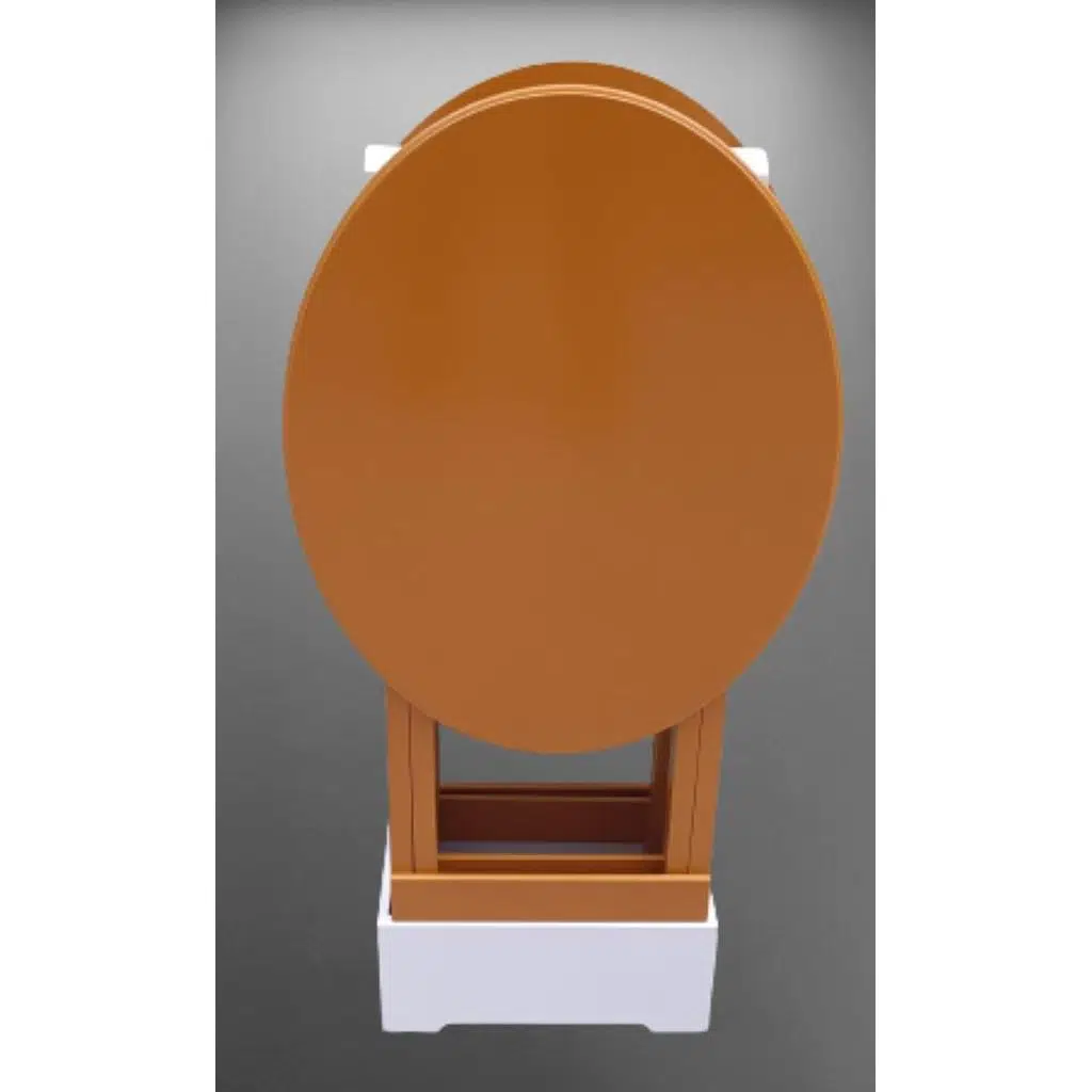 Zigon Çanta 90120 Sehpa Oval Model İkili Takım Mdf Hardal Renk Uyumu El Yapımı 