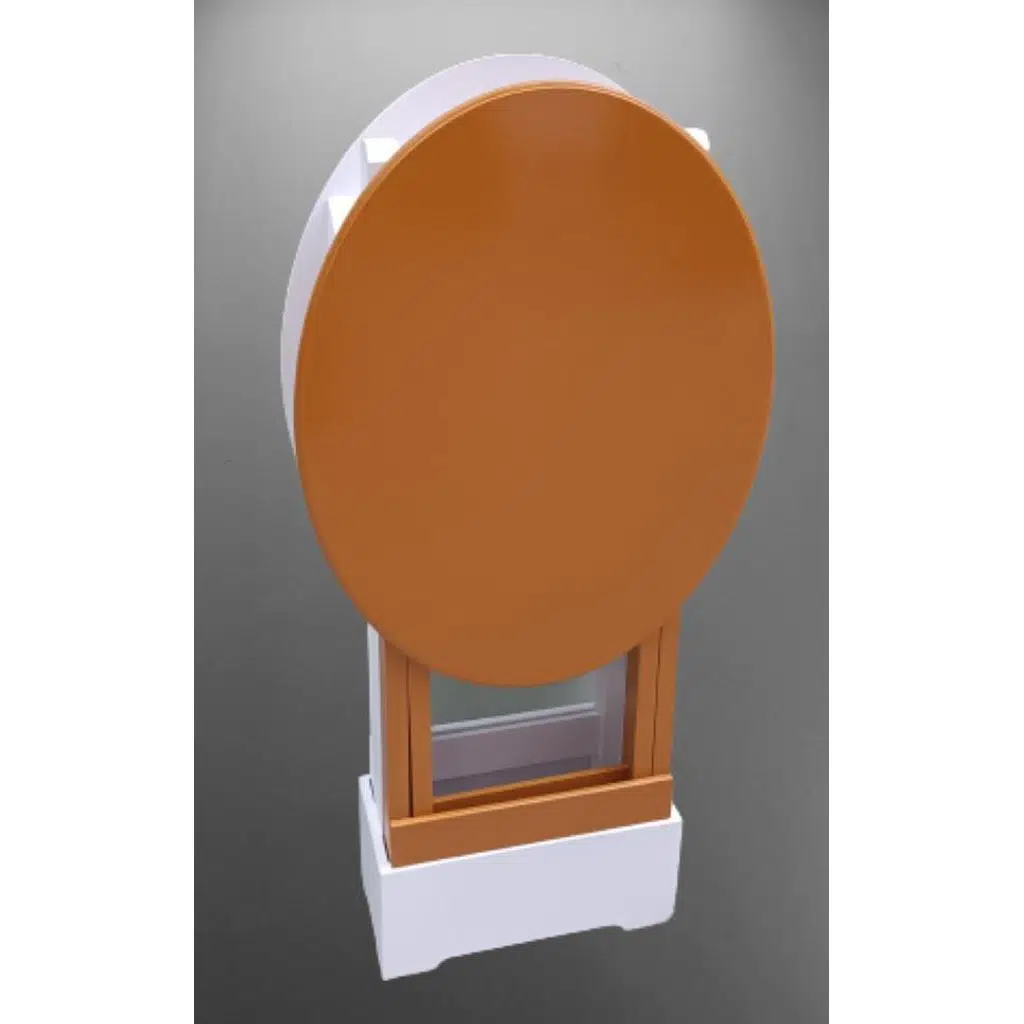 Zigon Çanta 90119 Sehpa Oval Model 2ili Takım Mdf Hardal-Beyaz Renk Uyum El Yapım