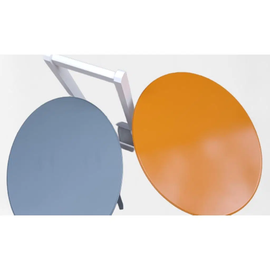 Zigon Çanta 90117 Sehpa Oval Model 2li Tk Ahşap Mdf Hardal-Gri Renk Uyum El Yapım