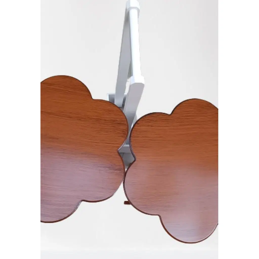 Zigon Çanta 90103 Sehpa Papatya Model 2li Takım Ahşap MDF Ceviz Renk Uyum El Yapı