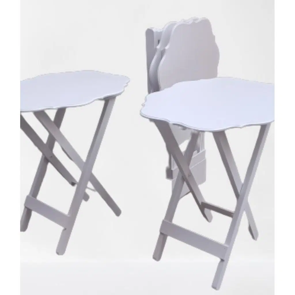 Zigon Çanta 90094 Sehpa Yonca Takım Model Ahşap MDF Parlak Beyaz Lake Renk Elyapı