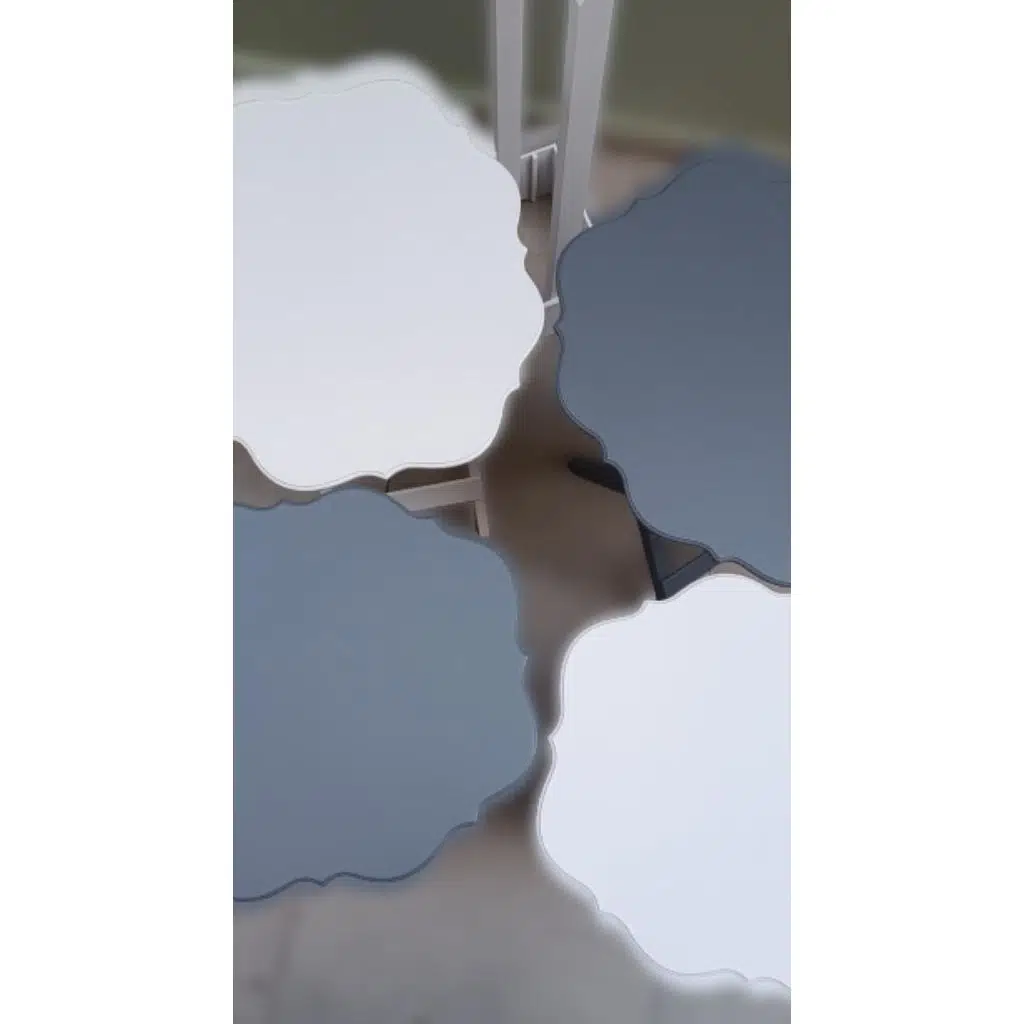 Zigon Çanta 90090 Sehpa Yonca Model Ahşap MDF4 LÜ Beyaz ve Gri Renk Uyum El Yapım