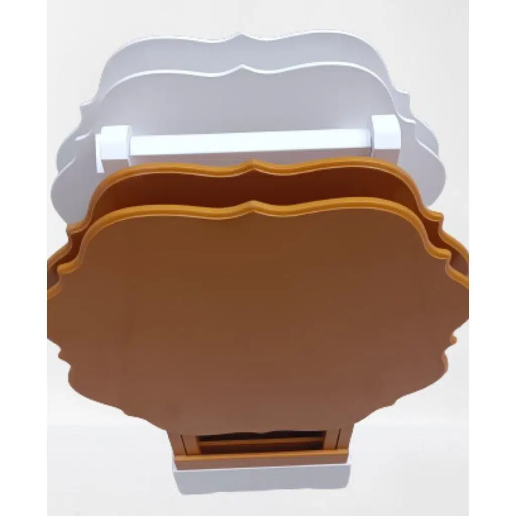 Zigon Çanta 90086 Yonca Dörtlü 90086 Ahşap MDF Beyaz ve Hardal Renk Uyum El Yapım