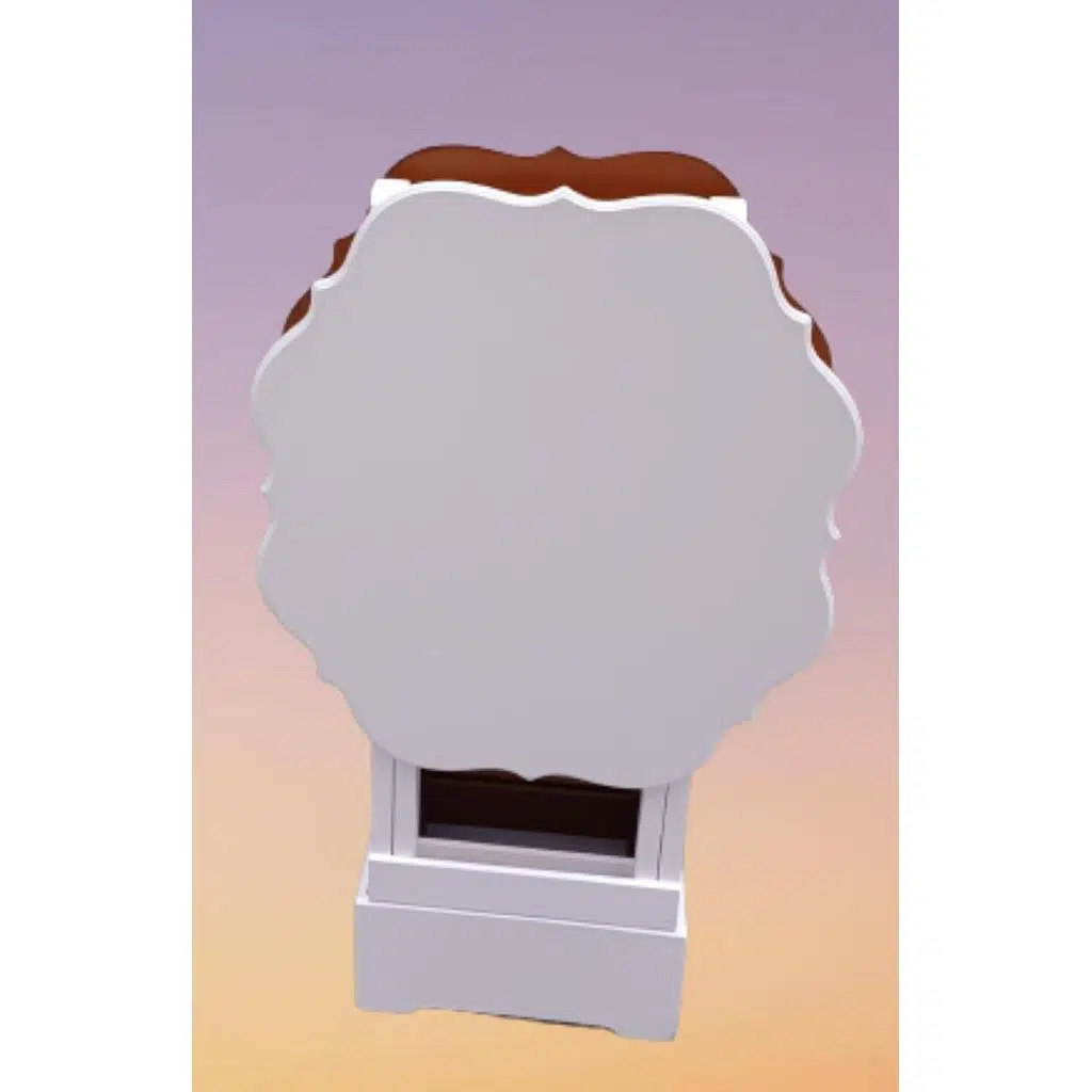 Zigon Çanta 90083 Yonca Model 2 li Takım Ahşap MDF Beyaz-Ceviz Renk Uyum El Yapım
