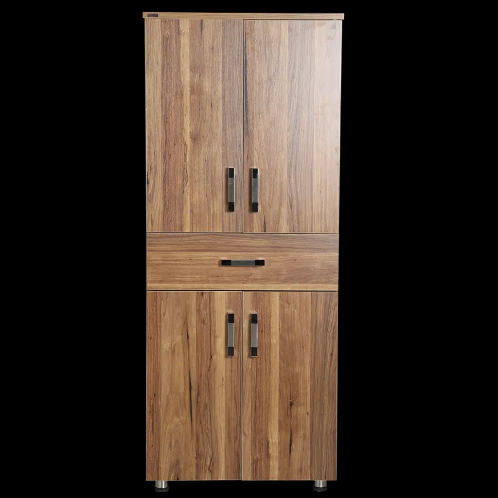 Çok Amaçlı 12938 Dolap Hard Model Parlak CEVİZ Suntalem 5 Raf 1Çekm 180 El Yapım 