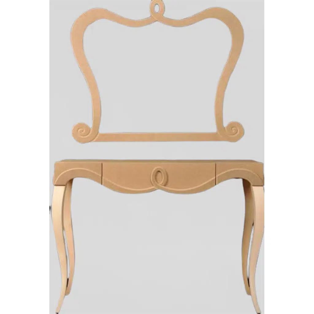 Dresuar 12921 AVANGART ASLAN CNC Model Ahşap Kayın ayak MDF Estetik ayna Çerçev