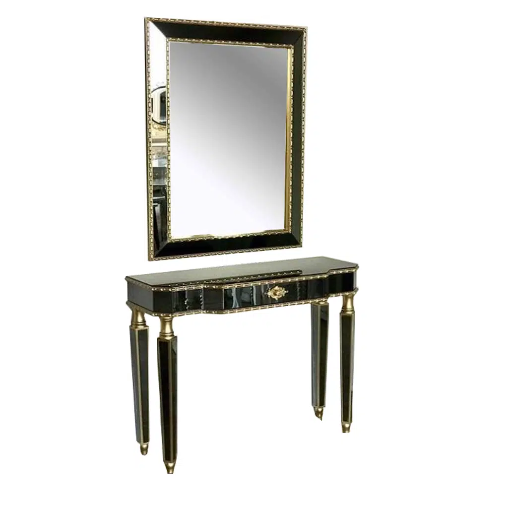 Dresuar 17338 HAYAL Çekm Geniş tabla Gold Cam Ayna Kaplama ayak nakış ayna Elyapı