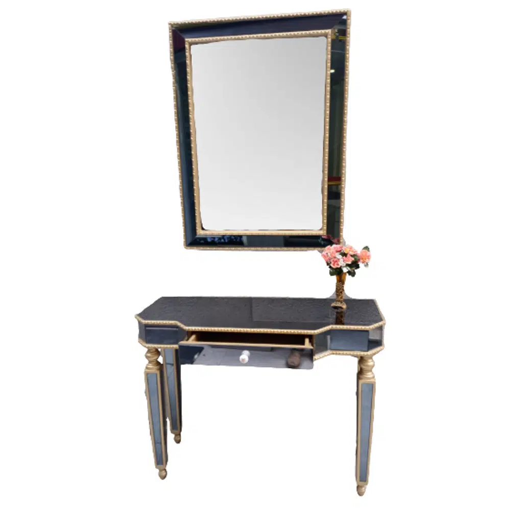 Dresuar 14338 HAYAL Çekm Geniş tabla Gold Cam Ayna Kaplama ayak nakış ayna Elyapı