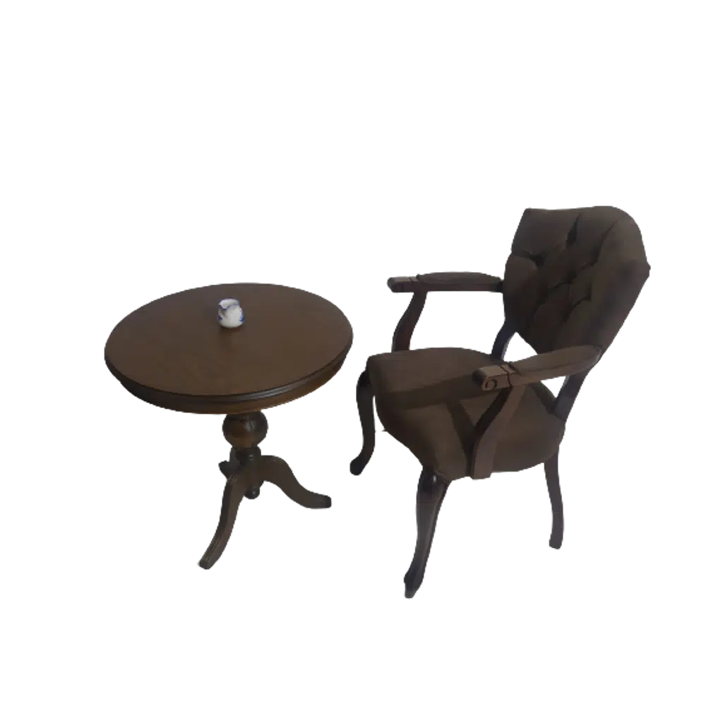 Fiskos-Berjer 18200 Sandalye Kelebek Parlk Ceviz Babyfac Kapiton Kumaş Aslan ayak