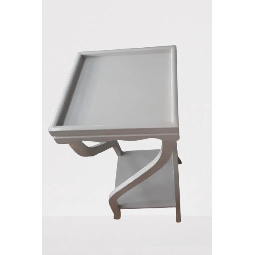 Fiskos Çiçeklik17645 4Ayak kare spiral Model MDF Parlak Ahşap ayak Parlak Beyaz 