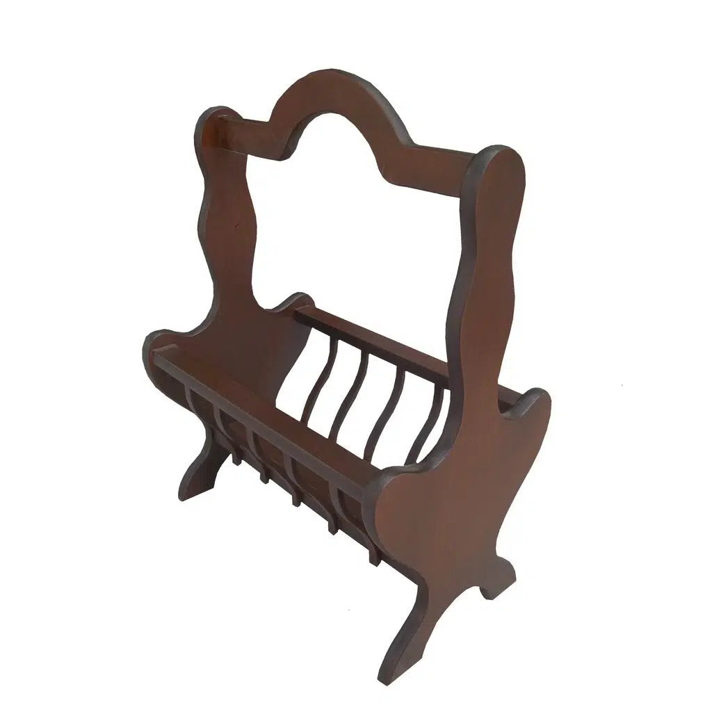 Gazete Sehpa 12621 Model Kayın MDF Torna tabla Parlak Ceviz Boya Tutmalık El Yapı