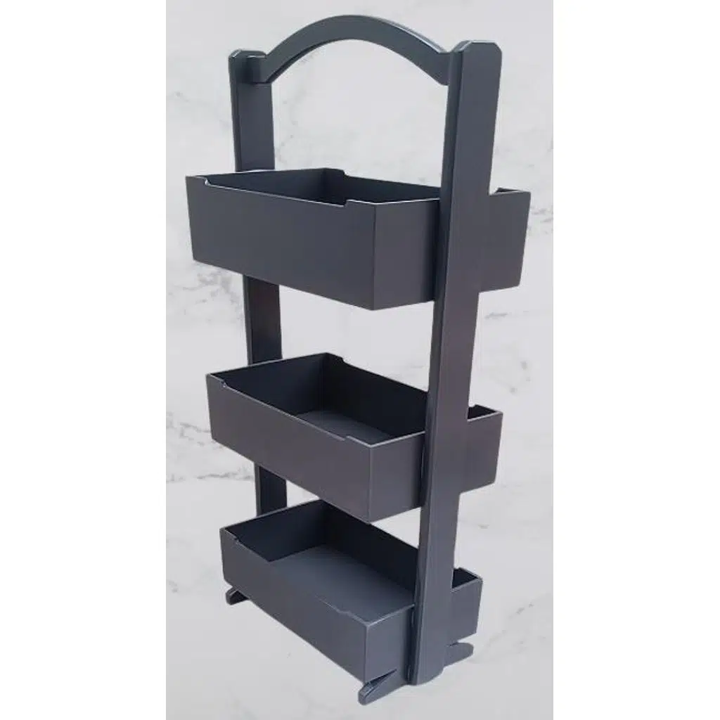 Hobi 90383 ERDL Raf Terek 3'lü Geniş İç Hacim CNC Kesim Ahşp MDF ANTRASİT ElYapım