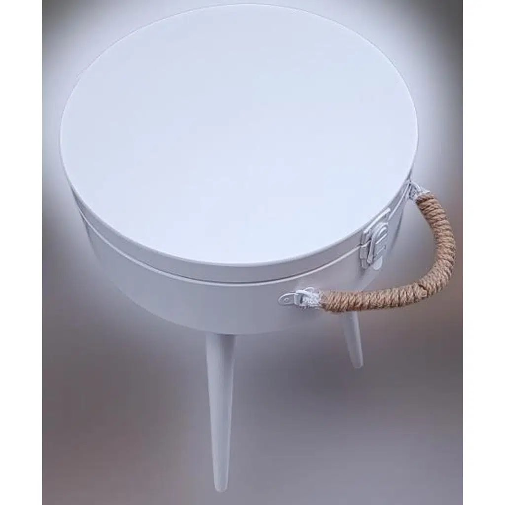 Hobi ADN 90265 MODEL Dekoratif Bavul Sehpa Ahşap MDF CNC Kesim Beyaz Lake El Yapı