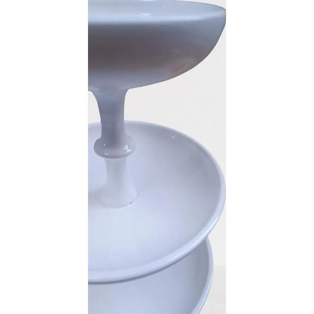 Hobi ADN 90267 Dekoratif Kuruyemiş Meyve Sunumluk Ahşap MDF Beyaz Lake El Yapım